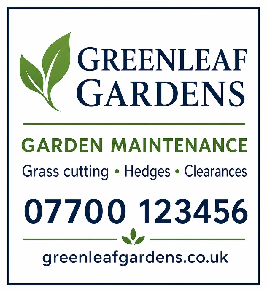 Illustrative compact directory advert for Greenleaf Gardens