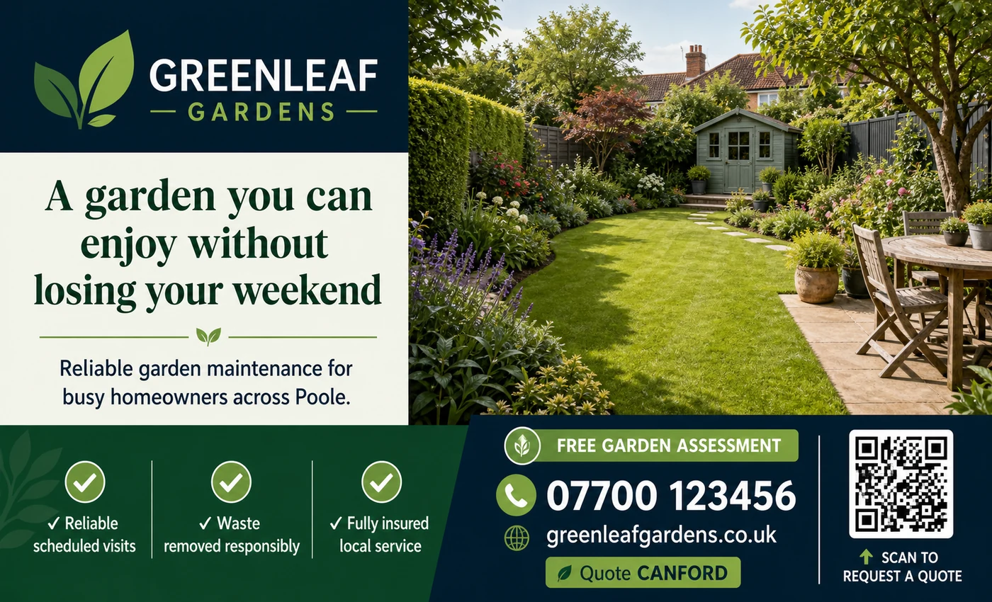 Illustrative half-page featured advert for Greenleaf Gardens